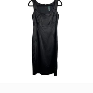 Lauren Ralph Lauren Black Sleeveless Sheath Dress Size 8 Career Cocktail Stretch